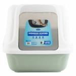 Petmate Premium Hooded Pan Litterbox w/ Door Sage Green 1ea/LG