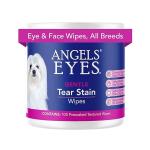 Angels' Eyes Hypoallergenic Tear Stain and Eye Wipes for Dogs & Cats, 100 Count