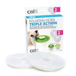 Catit Triple Action Pet Fountain Filter, 2 pack