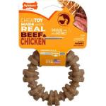 Nylabone Strong Chew Textured Ring Dog Chew Toy Made with Real Beef & Chicken, 1ea/SMall (1 ct)