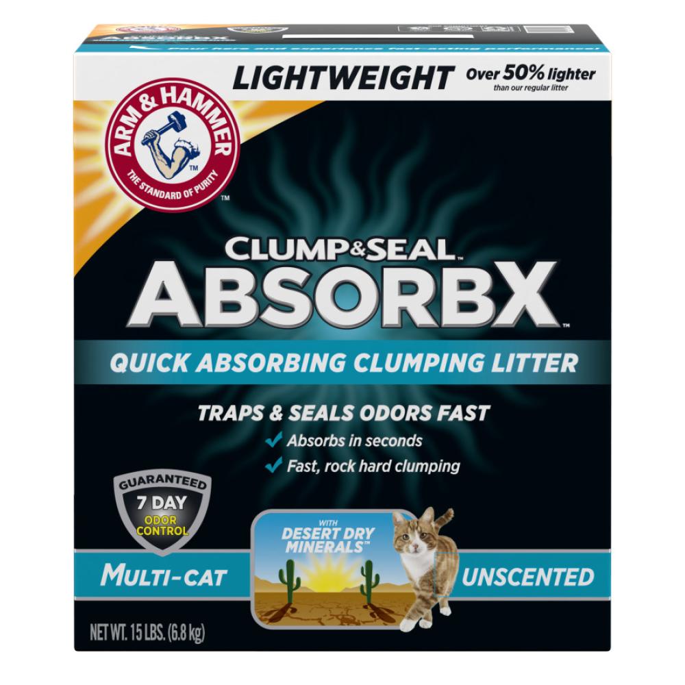 Arm Hammer Clump Seal AbsorbX MultiCat Unscented Litter 15 lbs Arm Hammer Clump Seal AbsorbX MultiCat Unscented Litter 15 lbs