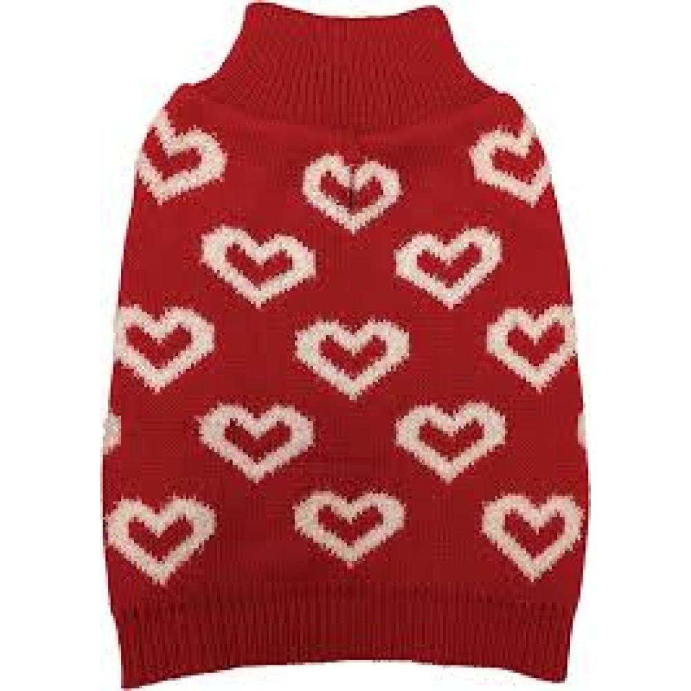 Fashion Pet Allover Hearts Dog Sweater Fashion Pet Allover Hearts Dog Sweater