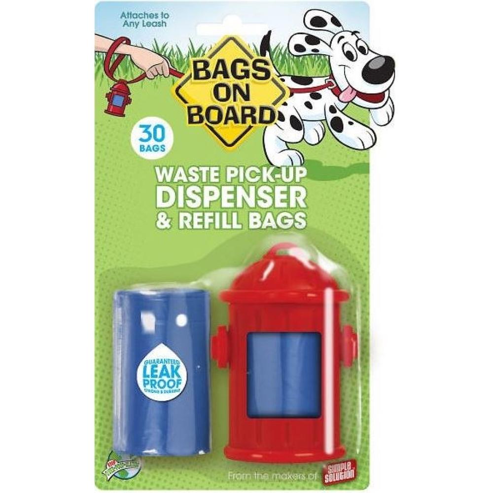 Bags on Board Fire Hydrant Waste Pickup Bag Dispenser 30 bags Bags on Board Fire Hydrant Waste Pickup Bag Dispenser 30 bags