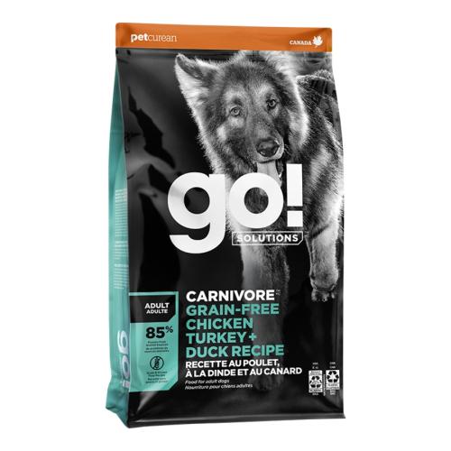 Petcurean Carnivore Dry Dog Grain Free Chicken Turkey Duck 22#