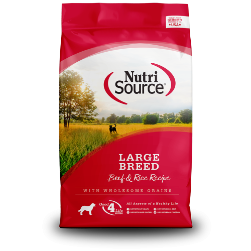 Nutrisource Dry Dog Large Breed Beef Rice 26#
