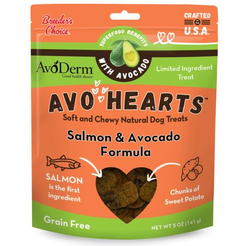 Avoderm Dog Treats Salmon and Avocado Hearts 5oz