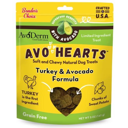 Avoderm Dog Treats Turkey and Avocado Hearts 5oz