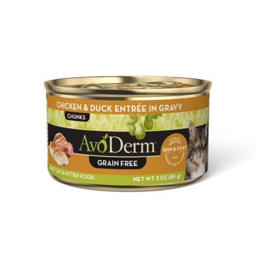 Avoderm Wet Cat Can Grain Free Chicken Duck Chunks 3oz