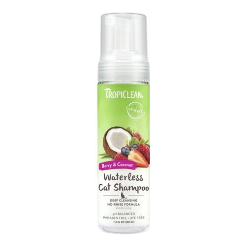 TropiClean Cat Shampoo Waterless Berry Coconut 7.4oz