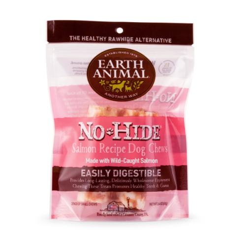 Earth Animal Dog Treat No Hide Salmon 4" 2pk