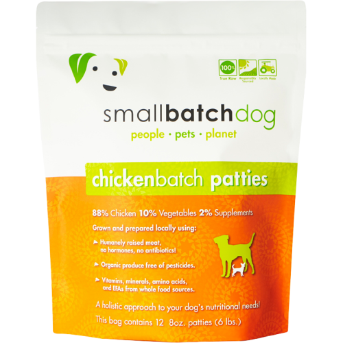 Smallbatch Frozen Dog Raw Chicken Patties 6#
