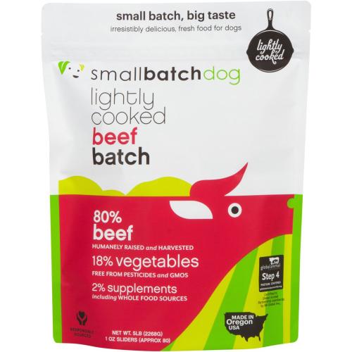Smallbatch Frozen Dog Lightly Cooked Beef Sliders 5#