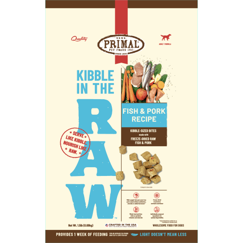 Primal Freeze-Dried Dog Kibble Fish Pork 1.5#