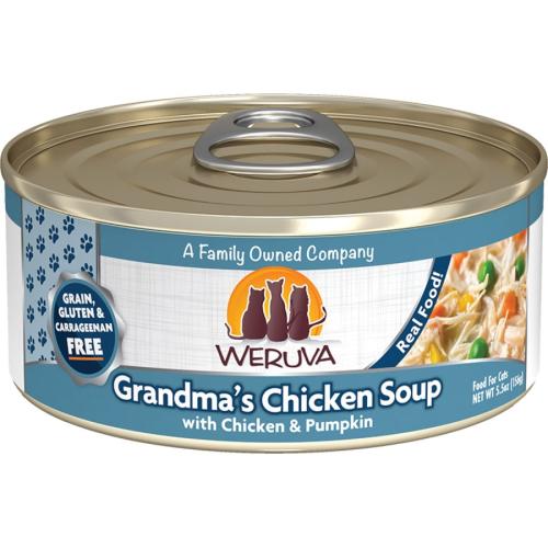 Weruva Wet Cat Can Grandma's Chicken Soup Chicken Pumpkin 5.5oz
