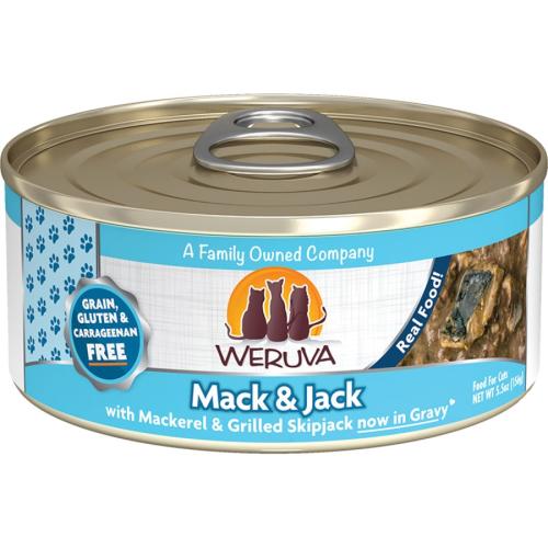 Weruva Wet Cat Can Mack & Jack Mackerel Skipjack Gravy 5.5oz