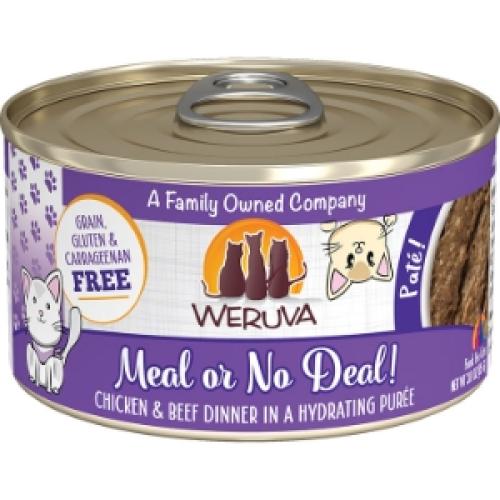 Weruva Wet Cat Can Meal or No Deal Chicken Beef Pate 3oz