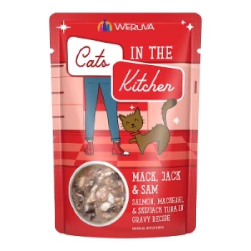 Weruva Wet Cat Pouch Mack Jack & Sam Salmon Mackerel Skipjack 3oz