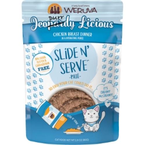 Weruva Slide N' Serve Wet Cat Pouch Jeopurrdy Chicken 3oz