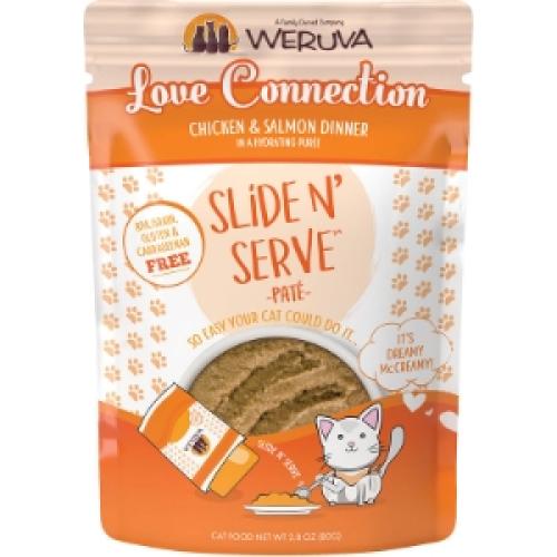 Weruva Slide N' Serve Wet Cat Pouch Love Connection Chicken Salmon 3oz