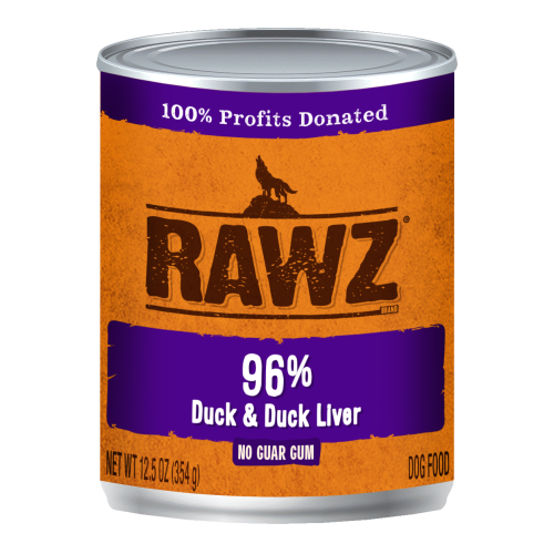 Rawz Wet Dog Can 96% Duck Duck Liver Pate 12.5oz