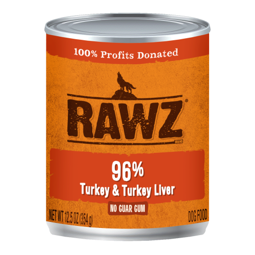 Rawz Wet Dog Can 96% Turkey Turkey Liver Pate 12.5oz