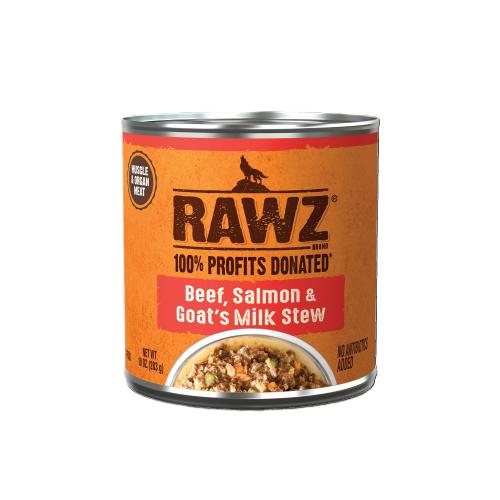Rawz Wet Dog Can Beef Salmon in Goat's Milk Stew 10oz
