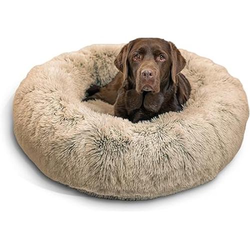 Best Friends Pet Bed Shag Donut Taupe 36x36