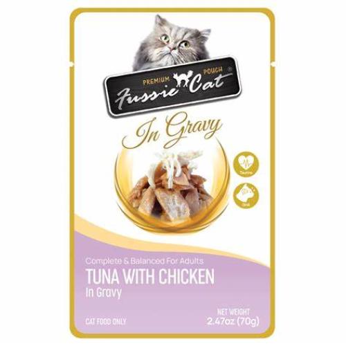 Fussie Cat Wet Cat Pouch Tuna Chicken Gravy 2.47oz