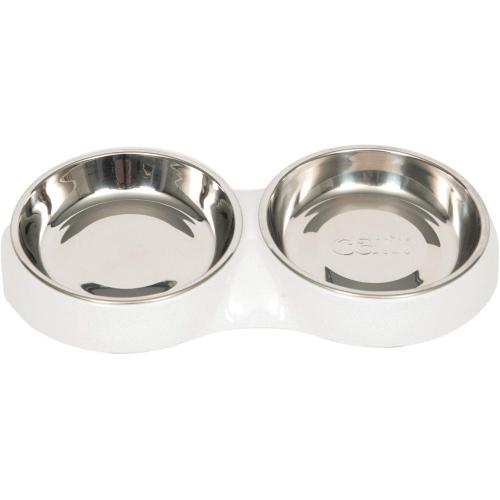 Catit Cat Bowl Double Bowl White 6.83oz