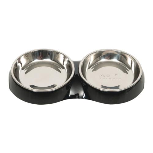 Catit Cat Double Bowl Black