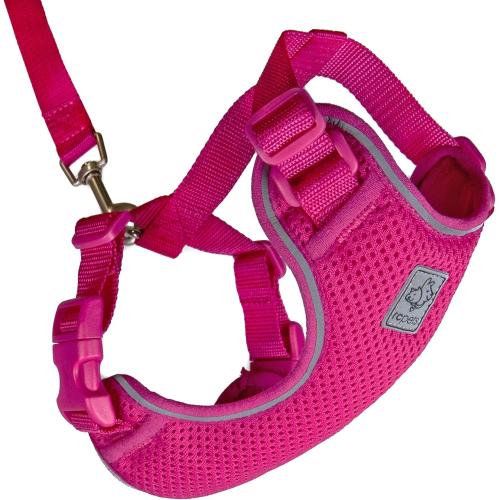 RCPETS CAT HRNS ADVENTURE RASPBERRY SM