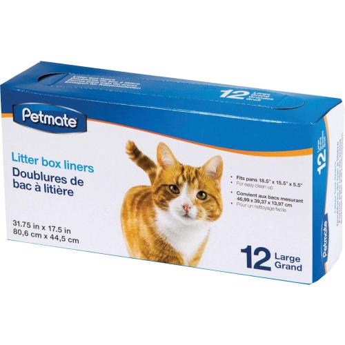 Petmate Litter Pan Liners Clear Large 12ct