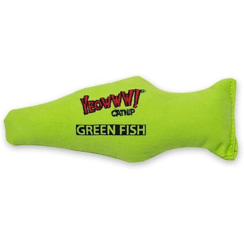 YEOWWW CAT TOY CATNIP GREEN FISH