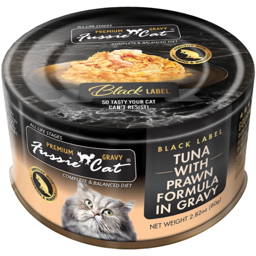 Fussie Cat Wet Can Tuna Prawn in Gravy 2.82oz
