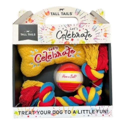 Tall Tails dog Toy Let's Celebrate Box 3pack
