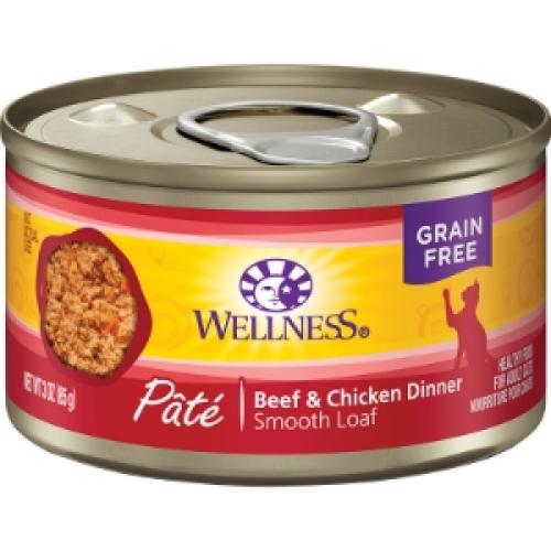 Wellness Wet Cat Can Beef Chicken Pate 3oz