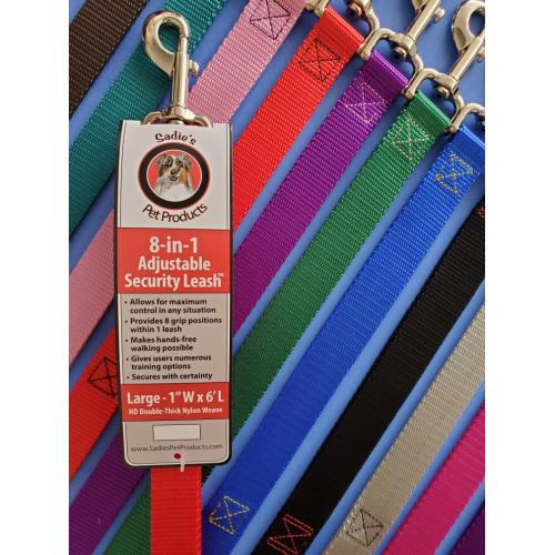 Sadie's Dog Leash 8-in-1 Blue 6' X 1"