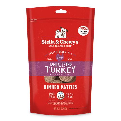 Stella Chewy's Freeze-Dried Dog Turkey Patties 14oz
