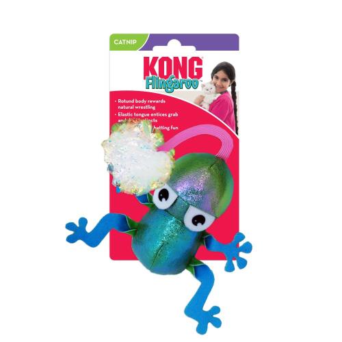 KONG Cat Toy Flingaroo Catnip Frog