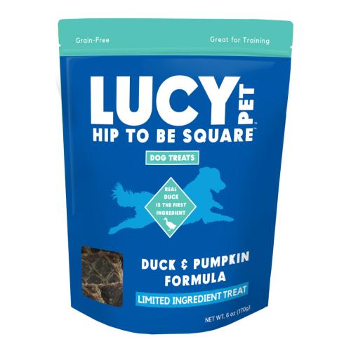 Lucy Pet Dog Treat Hip to be Square Duck Pumpkin 6oz