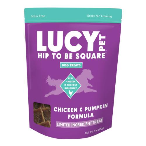 Lucy Pet Dog Treat Hip to be Square Chicken Pumpkin 6oz