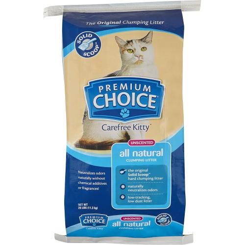 Premium Choice Cat Litter Carefree Kitty Unscented Clay Clumping 25#
