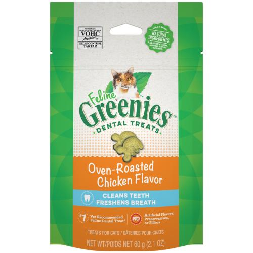 Greenies Cat Treat Dental Oven Roasted Chicken 2.1oz
