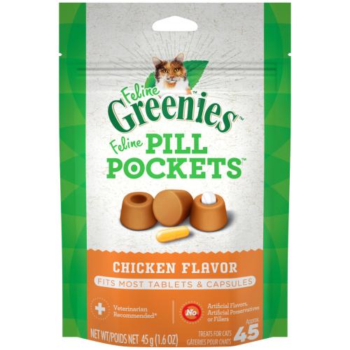 Greenies Cat Treat Chicken Pill Pocket 1.6oz