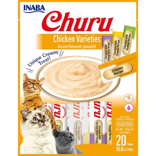 Inaba Cat Treat Churu Chicken Variety Pack 0.5oz 20pk
