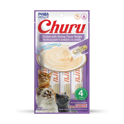 Inaba Cat Treat Churu Chicken & Shrimp 0.5oz 4pk