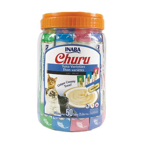 Inaba Cat Treat Churu Tuna Variety Tub 0.5oz 50pk