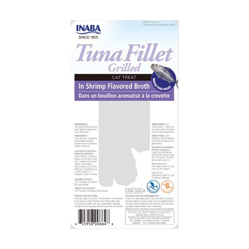 Inaba Cat Treat Tuna Fillet in Shrimp Broth 0.52oz