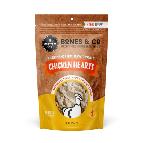 Bones & Co Dog Treat Freeze-Dried Chicken Hearts 1.9oz