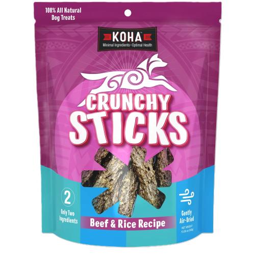 Koha Dog Treat Crunchy Beef & Rice Sticks 10.58oz